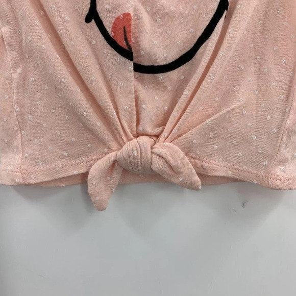 Tucker + Tate Kids' Tie Front Graphic Tee In Pink Seashell Smiley Size 2 NWT - Picture 5 of 14
